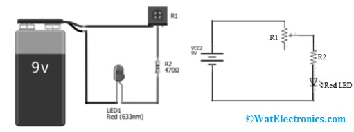 Simple LED Circuit with Variable Resistor