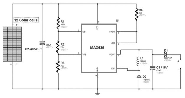 Solar Nickel-Cadmium NiCad Battery Charger Circuit