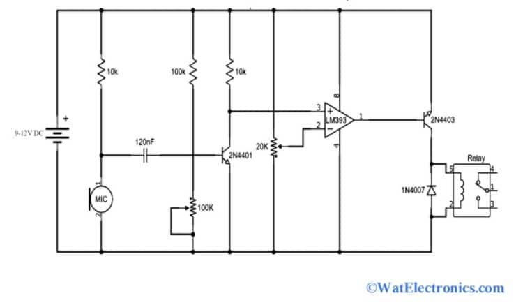 Sound Sensor Switch Circuit Diagram