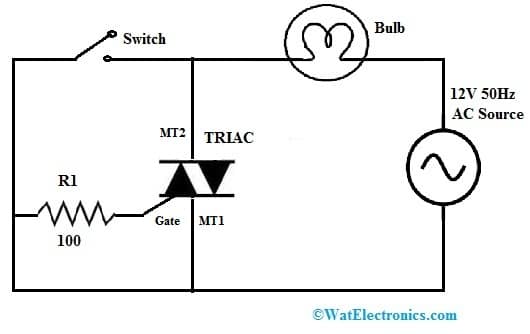 Switching Circuit Diagram with TRIAC