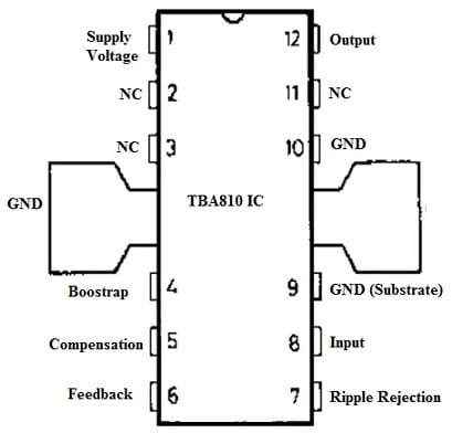 TBA810 IC Pin Configuration