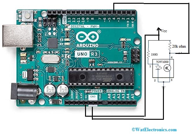 TCRT1000 Optical Sensor Interfacing with Arduino Uno