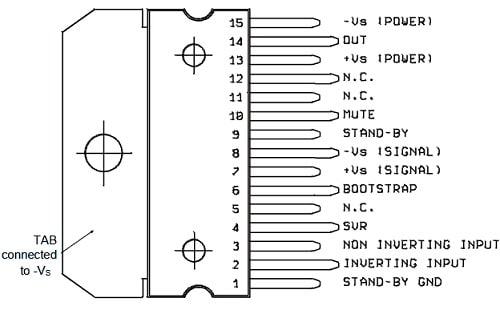 TDA7294 IC Pin Configuration