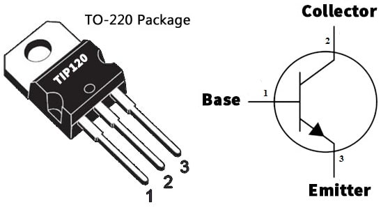 TIP120 NPN Darlington Transistor Pin Configuration