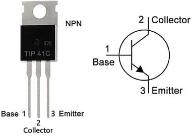 TIP41C Transistor Pin Configuration