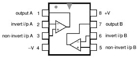 TL072 IC Pin Configuration