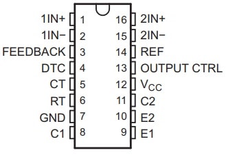 TL494 IC Pin Configuration