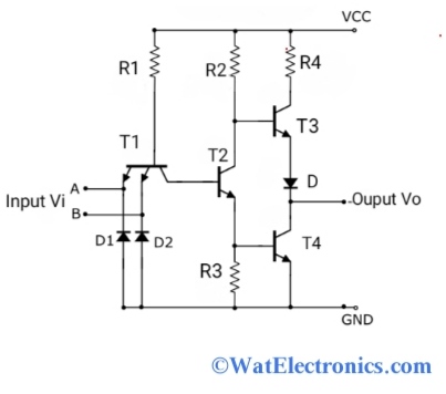 TTL Circuit with 2-Input NAND Gate