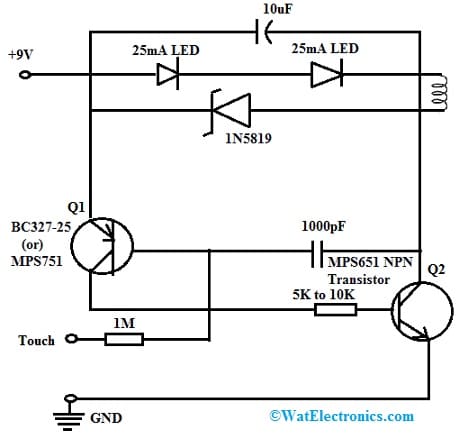 Touch Control-based 9V High Efficiency LED Flashlight