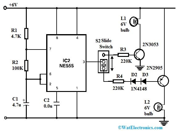 Traffic Baton Circuit using Bulb Flasher