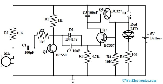 Turn OFF LED Circuit by Puff