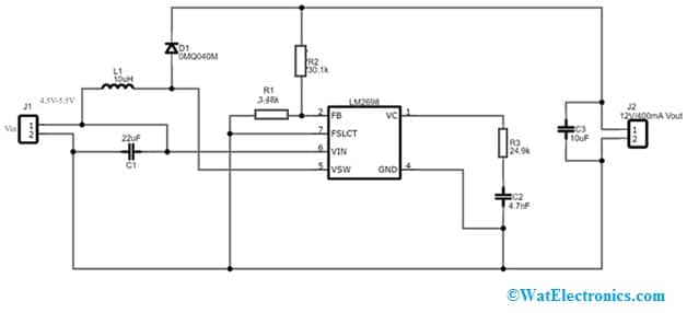 Voltage Booster Circuit with LM2698 IC