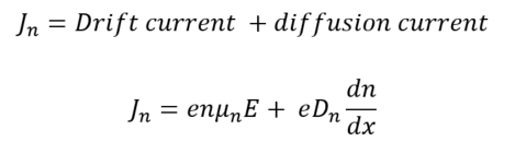 overall diffusion current density with respect to electrons 